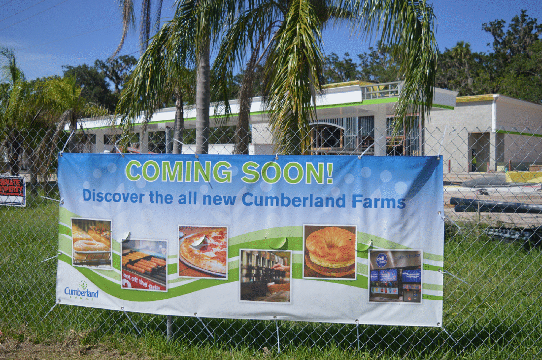 Cumberland Farms is currently under construction on Nova Road. The Massachusetts-based company has 726 and is now adding two in Port Orange.
