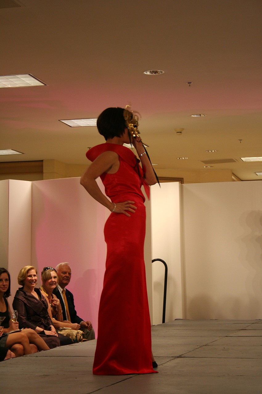 Helen Nugent models for Catholic Charities Ball