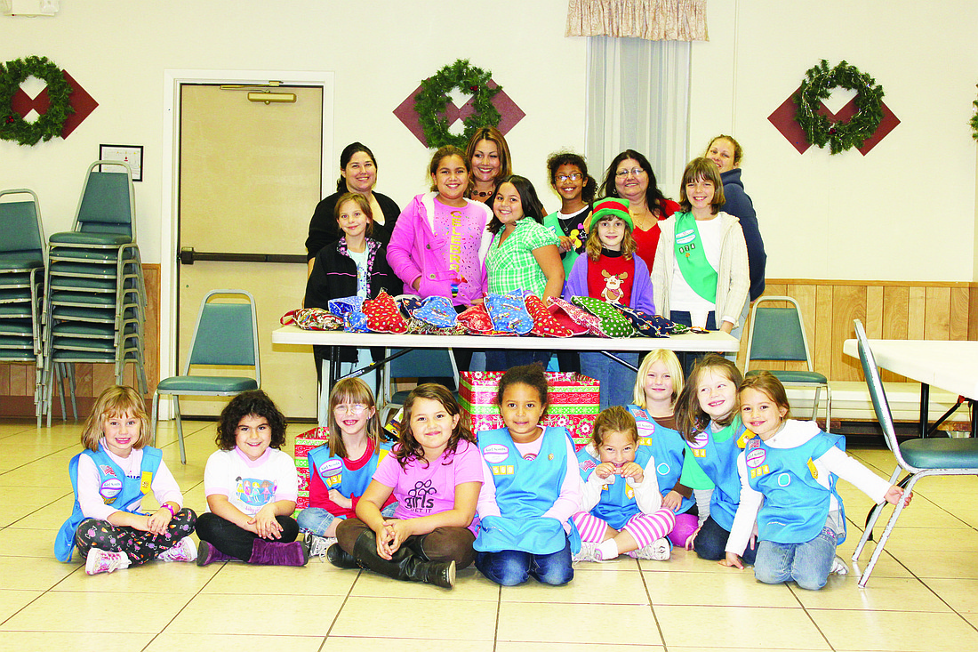 Troop 674 stuffed more than 100 stockings. COURTESY PHOTO