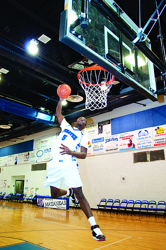 Matanzas' Wendell Powell was able to dunk in eighth grade. Four years later, he loves slamming it in opponents' faces. PHOTO BY SHANNA FORTIER