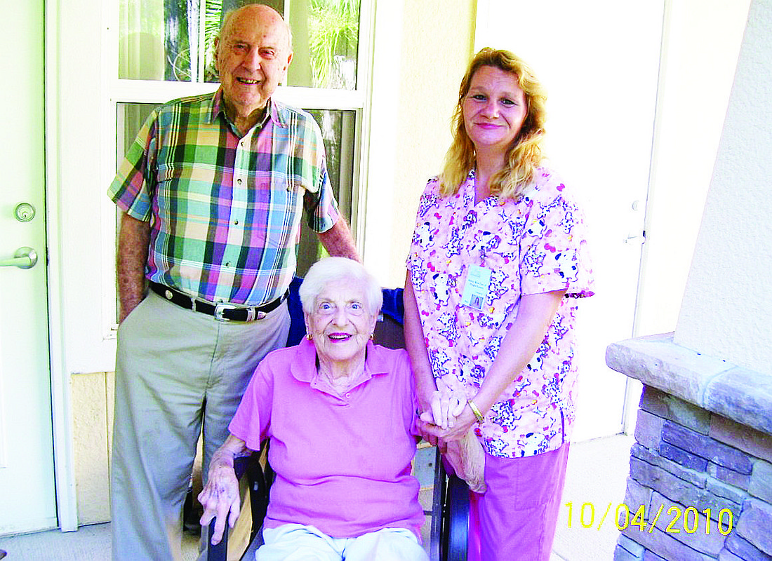 Harvey and Sylvia Merrill and caregiver Mary Orellana. COURTESY PHOTO