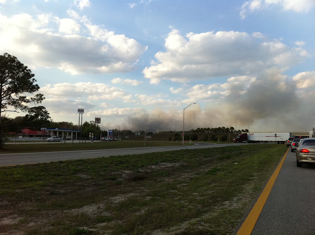 The scene at about 5 p.m. Monday, Feb. 28, at the exit at U.S. 1 and Interstate 95, in St. Johns County.