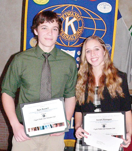 February Seniors of the Month Kyle Russell and Sarah Flanagan. COURTESY PHOTO
