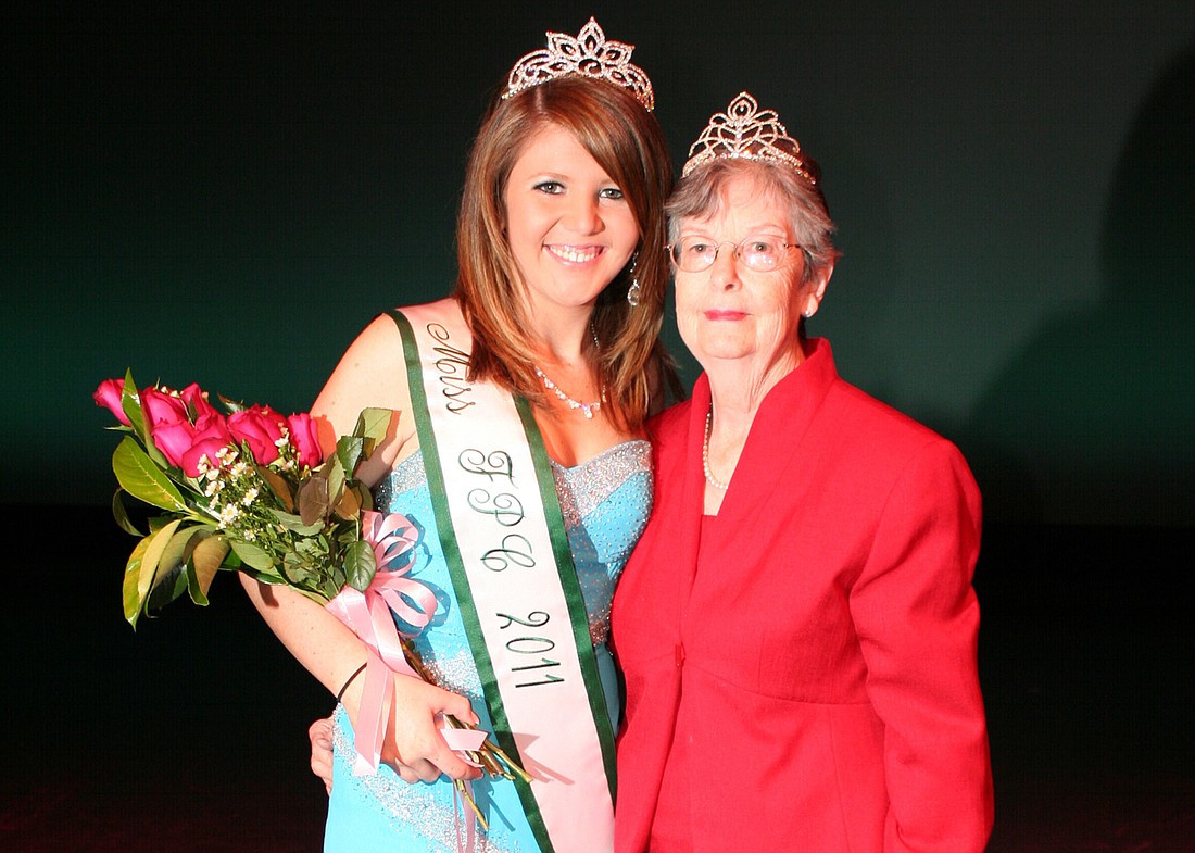 Miss FPC 2011, Karsyn Bembry with her grandmother, Melba Bembry, who was Miss Bunnell High School 1958.