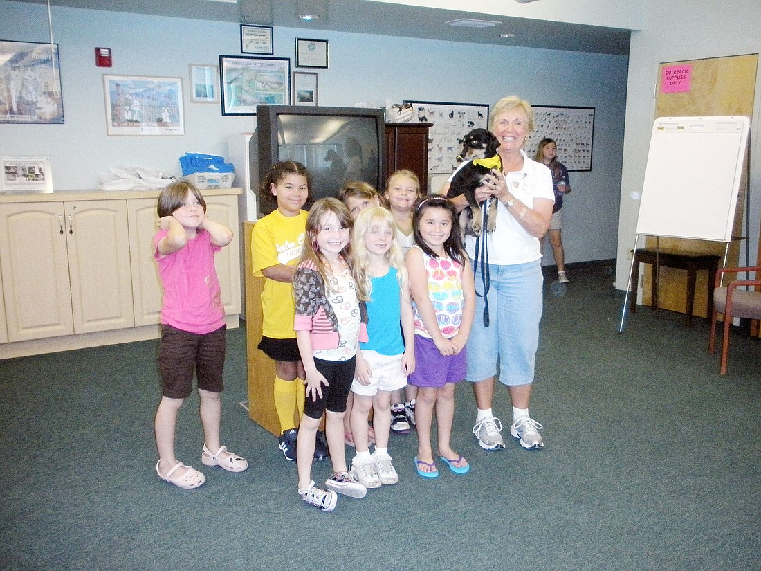 Back row, from left: Abby Energen, Ashley Grove, Madison Wu;Ã‚Â front row: Sydney Norman, Kiya Fergson, Jordyn Maveer, Rachael Hanley, Susan Kamberalis and Duncan. COURTESY PHOTO