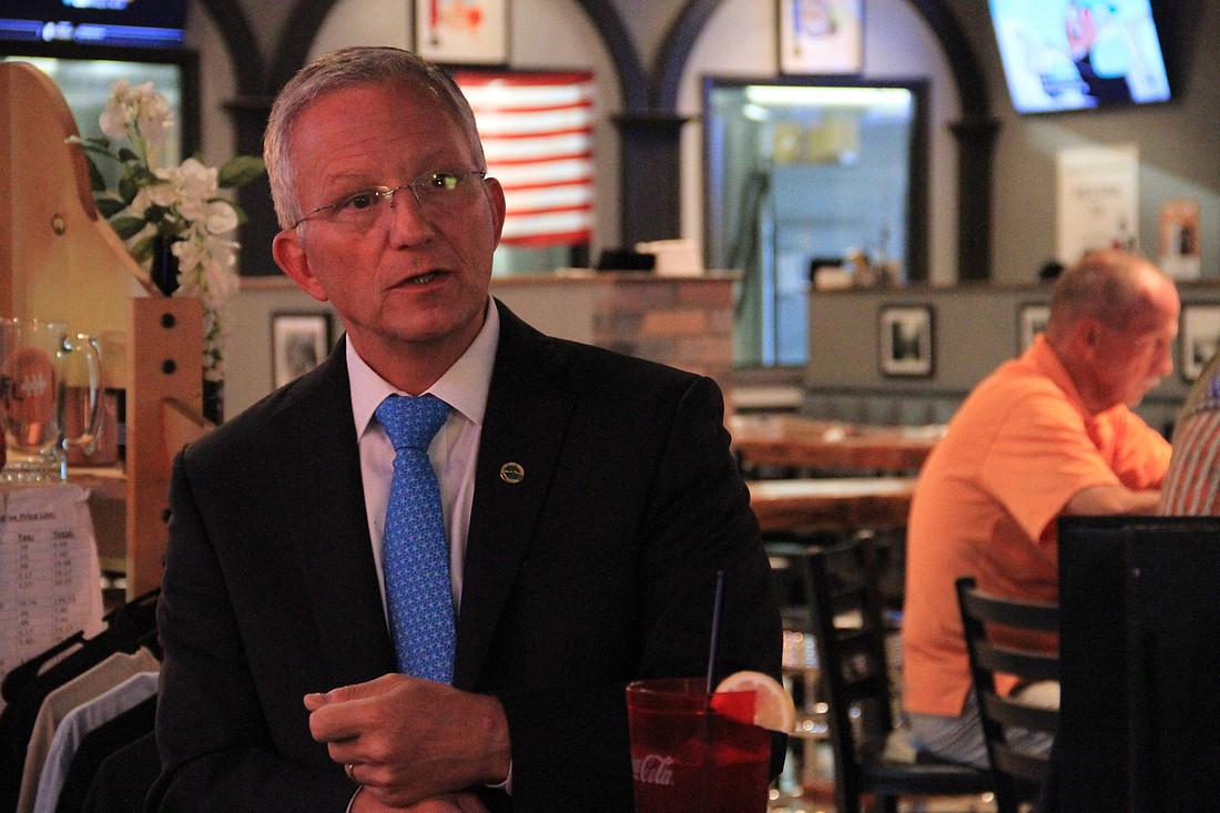 City Manager Jake Johansson discusses city projects on Thursday, Aug. 3. Photo by Nichole Osinski.