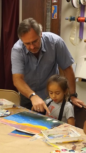 Christophe Cardot teaching an art class. Photo courtesy of ArtHaus