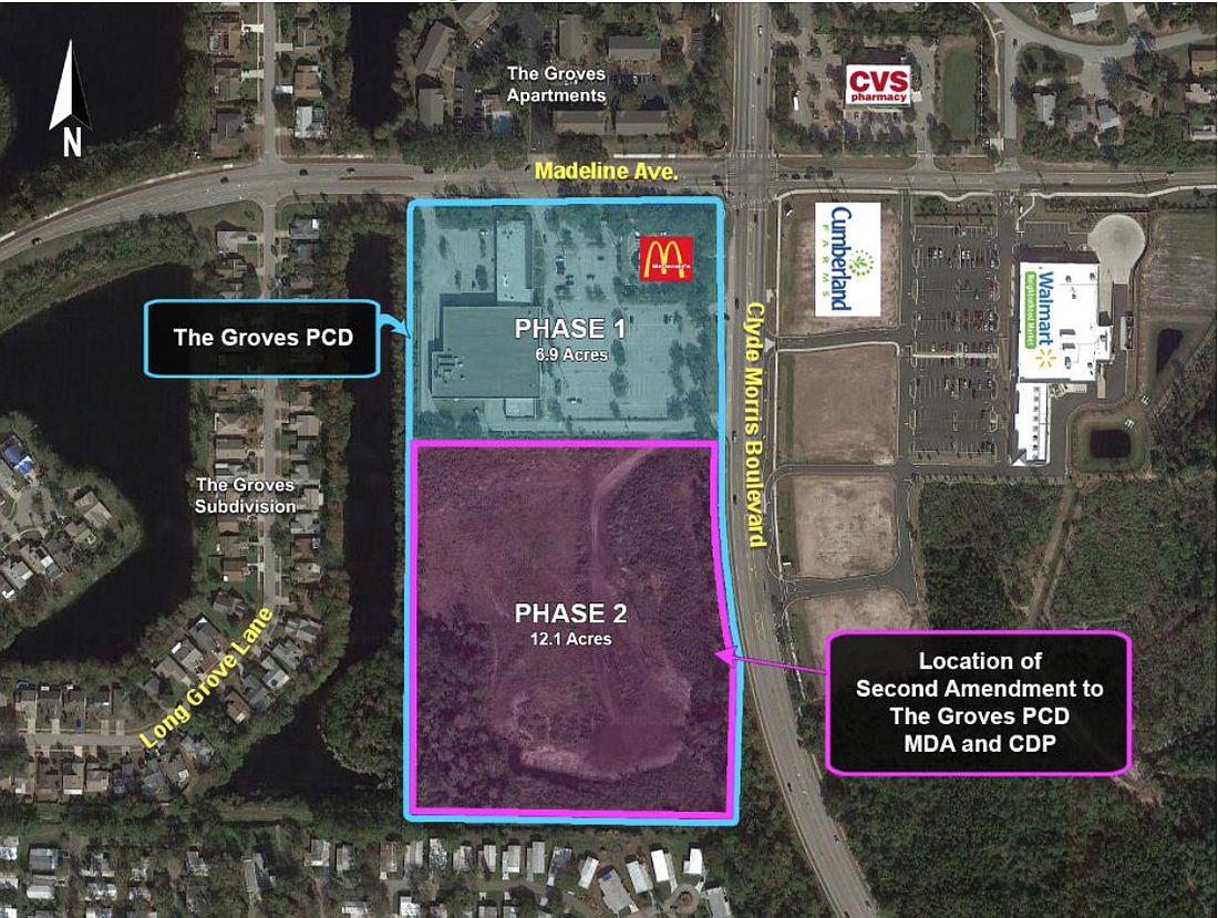 Screen shot of the location map for The Groves PCD. Photo courtesy of the city of Port Orange