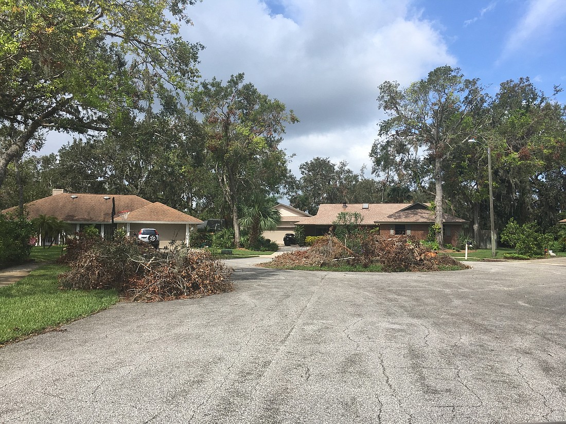 Debris in front of residents' homes in Port Orange. Photo by Nichole Osinski