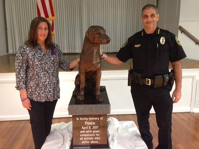 Debbie Darino and Ponce Inlet Police Chief Frank Fabrizio. Photo courtesy of Debbie Darino