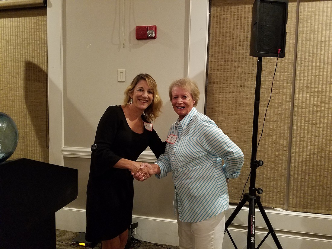 Teresa Smith, founding chair of Volusia County Women Who CareÂ and Carol Killian, the volunteer presenter for Volusia Volunteers in Medicine. Photo courtesy of Teresa Smith