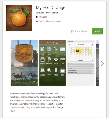 The app is for smart phones and tablets. Photo courtesy of the city of Port Orange