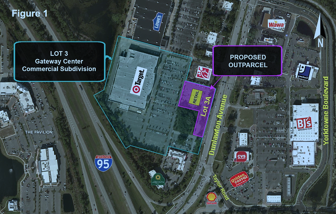 An aerial view of where the outparcel on Target's land would be developed. Photo courtesy of the city of Port Orange