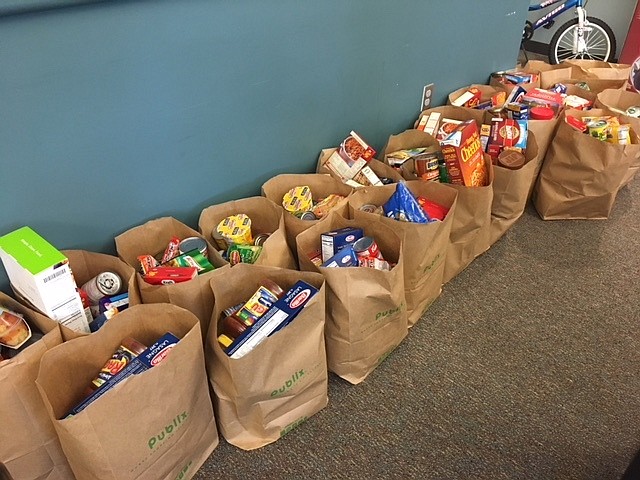 Food collected by public employees. Photo courtesy of the city of Port Orange