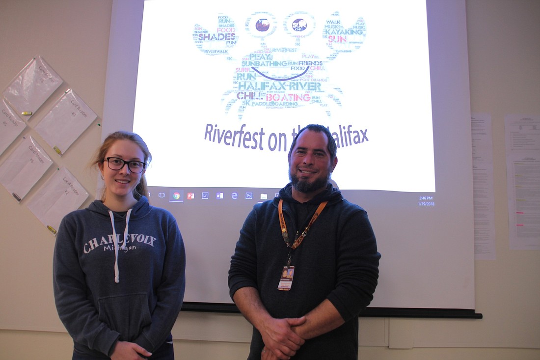 Abby Lorden and art teacher Joseph VandenBerg. Photo by Nichole Osinski