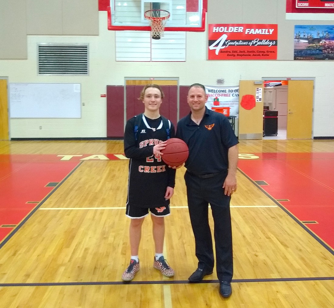 Max Oles led the team with 53 3-pointers made this season. With 10 on Feb. 8, he broke the team's single-game record, formerly held by his coach, Chase Tramont. Courtesy photo