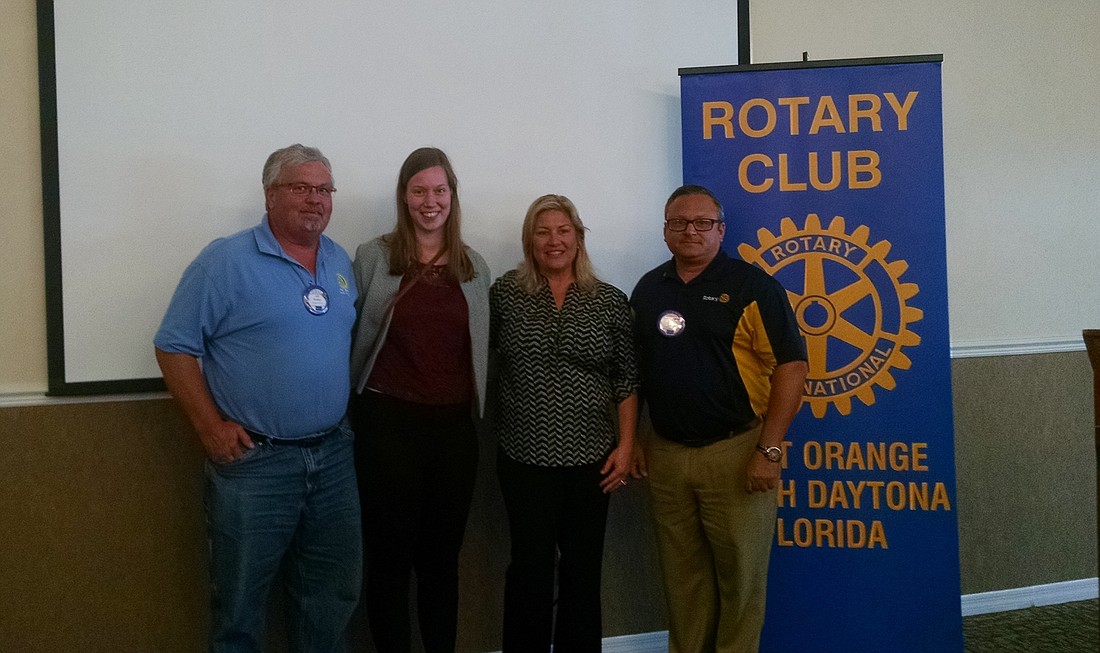 Jeff Walker, Emilia Mattson, Laura Hazen, and club President Nick DiSantis. Photo courtesy of Nancy Schaaf