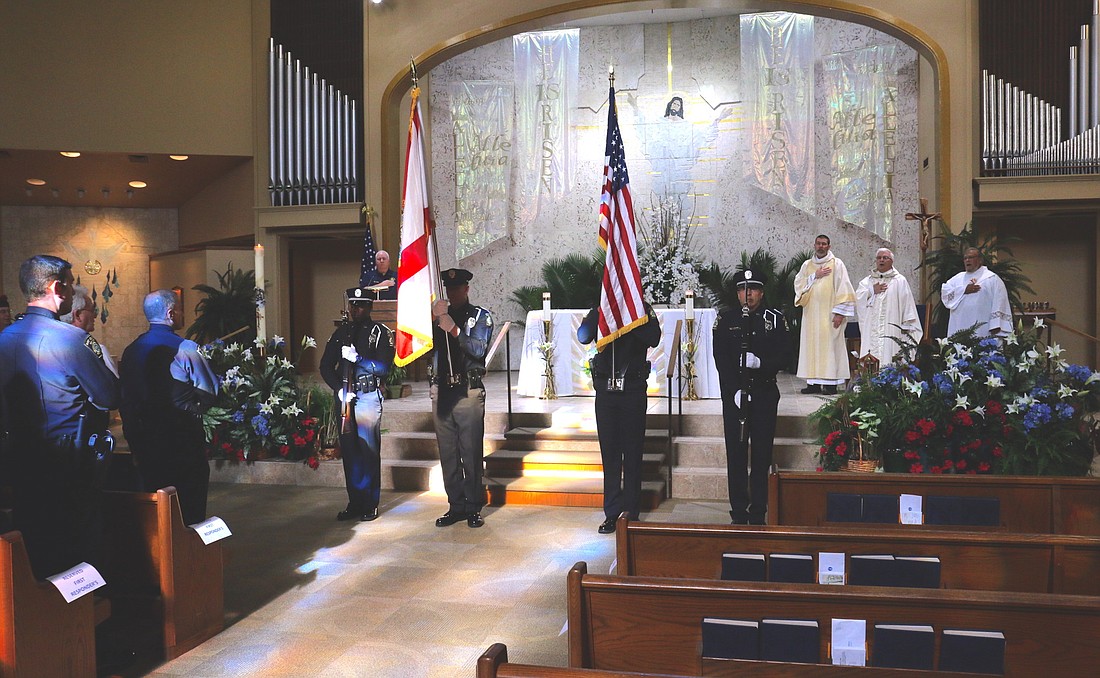 The ceremony during the Blue Mass event. Photo courtesy of the Knights of Columbus