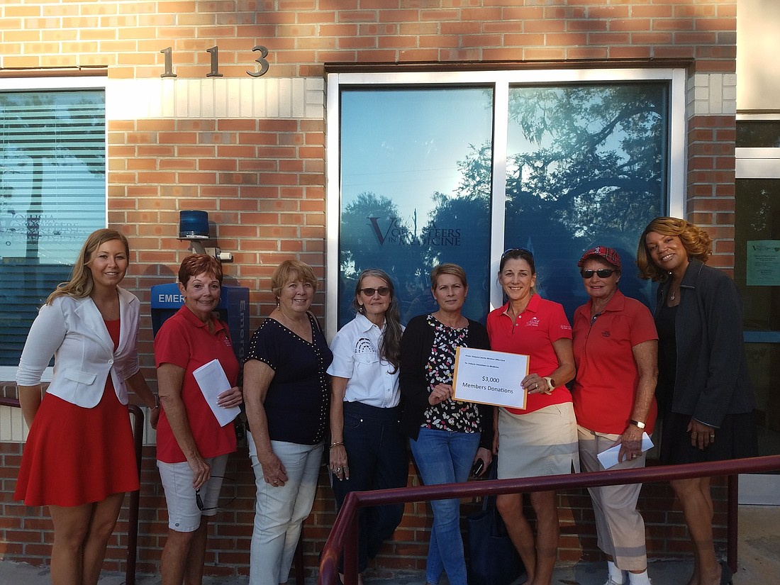 Chelsea Abend, Sandie Doucette, Pat Fahey, Andrea Frank, Carol Ryan, Teresa Smith, founding chair, Carol Kilian, founding committee and Veronica Oxford, director of Volusia Volunteers in Medicine. Photo courtesy of Teresa Smith