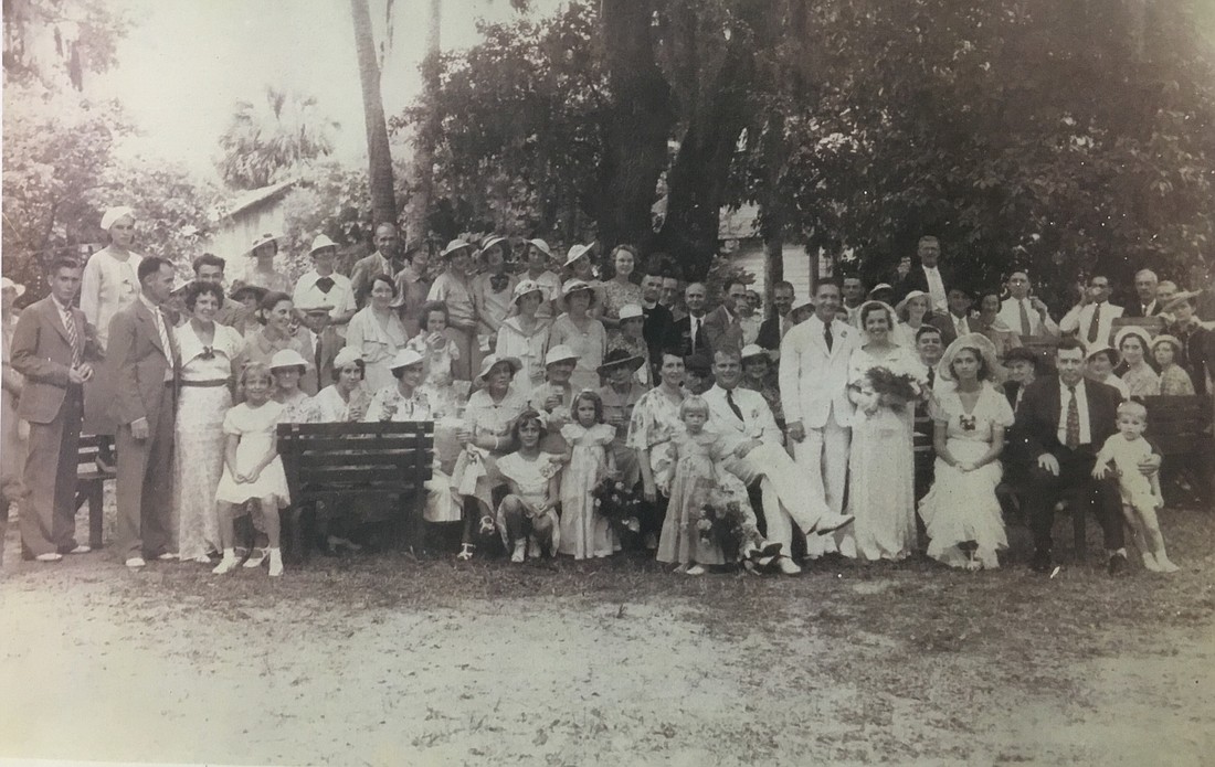 Dennis McDonald's family. McDonald is on the bottom row on the far right. Photo courtesy of Dennis McDonald