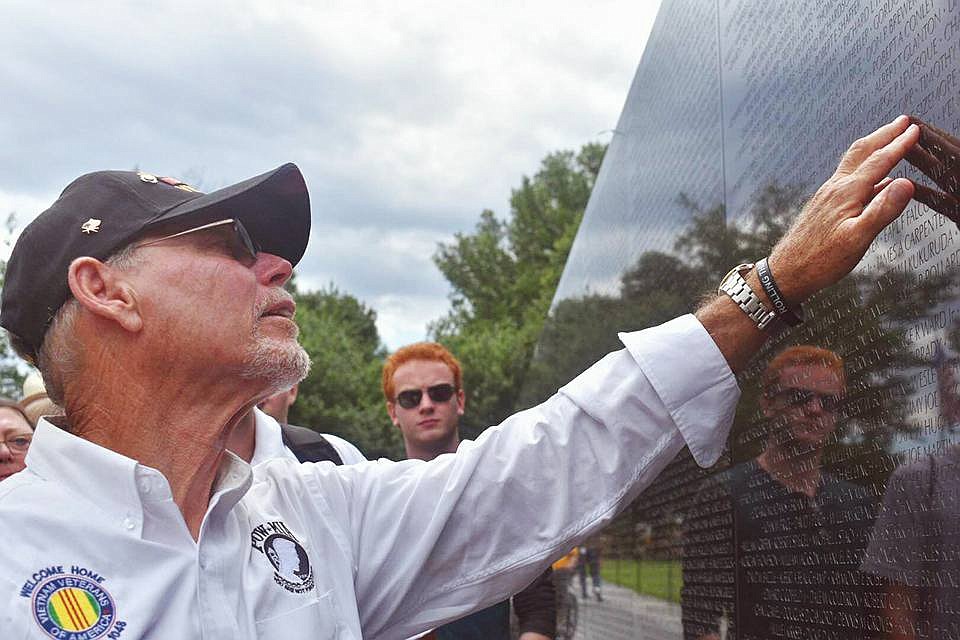 Jim Drake at the Vietnam Veterans Memorial. Photo courtesy of Chase and Staci Tramont