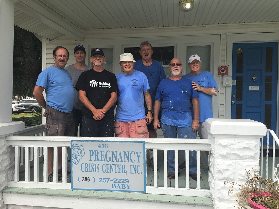 John O'Malley, Steve Casserly, Tim Walters, Ted Morrell, John Hoag, Michael Kliment and DGK Jim Waggoner. Photo courtesy of the Knights of Columbus