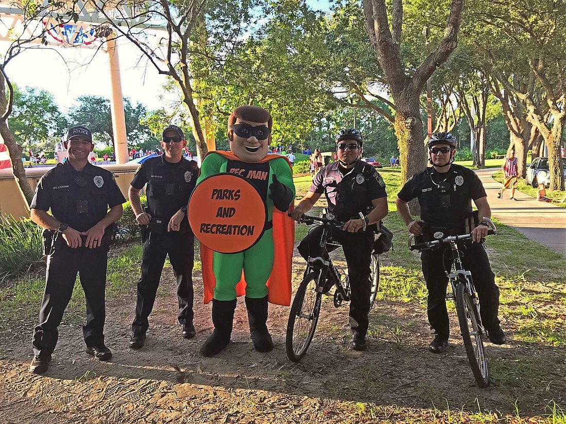 Rec Man with Port Orange Police. Photo courtesy of the city of Port Orange