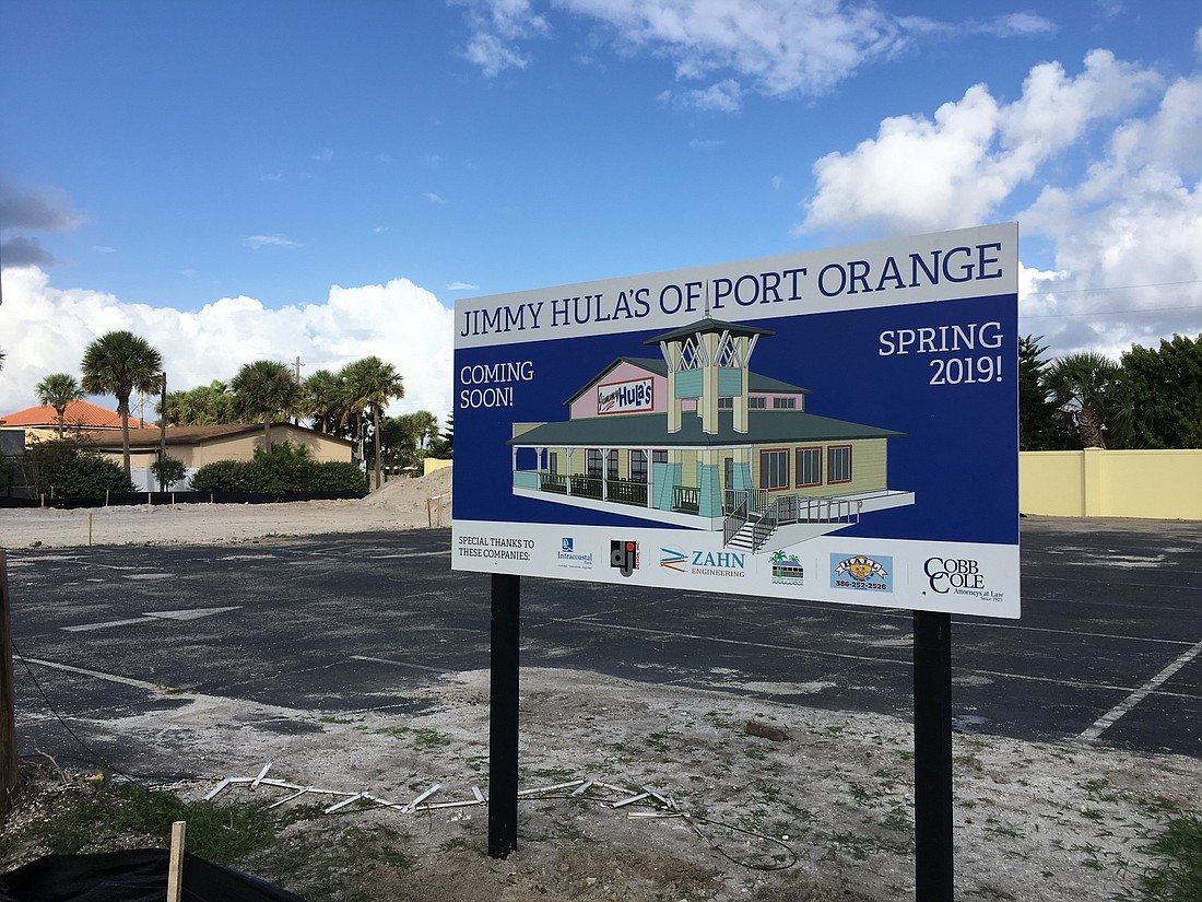 Construction is underway for Jimmy Hula's at 65 Dunlawton Ave. in Port Orange. Courtesy photo