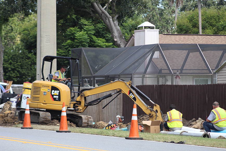 James and Grace Lang's home is located behind where the water main break occurred on Sept. 16. File photo