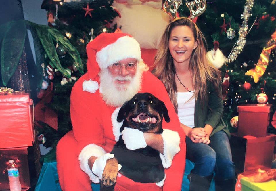 The best picture ever of Bear, Santa and I.