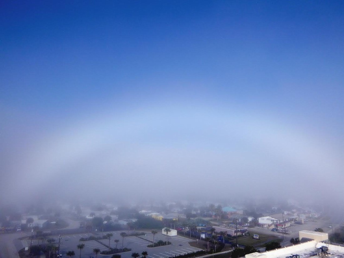 An unusual weather phenomenon known as a fog bow was captured by J. Walker Fischer Feb. 2 in Ormond-By-The-Sea. "It's not the groundhog's shadow, but it's close enough, Florida beach-style."
