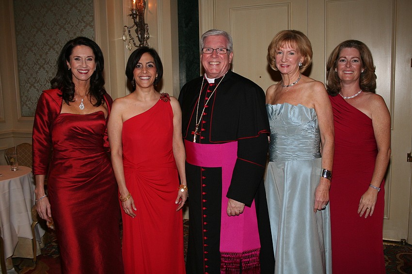 Chairwomen Mary Kenealy-Barbetta, Helen Nugent, Bishop Frank Dewane, Chairwomen Bridget Spiess and Julie Delaney