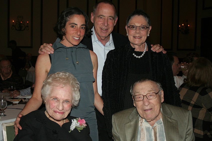 Three generations of Smalls -- Sabrina, Harvey, Jeanie and patriarch Philip and Philip's friend Joyce Peck