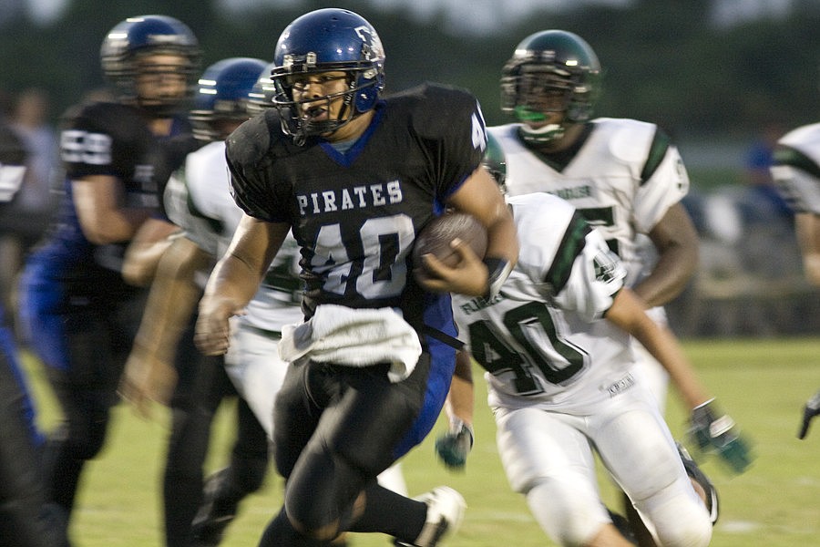 Shawn White, running back for the Matanzas football team, also plays basketball and lifts for the weightlifting team.