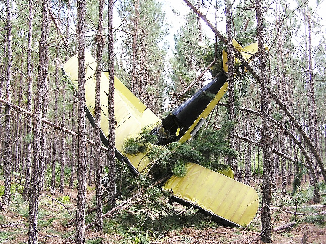 This biplane crashed May 4, in west Flagler. COURTESY PHOTO
