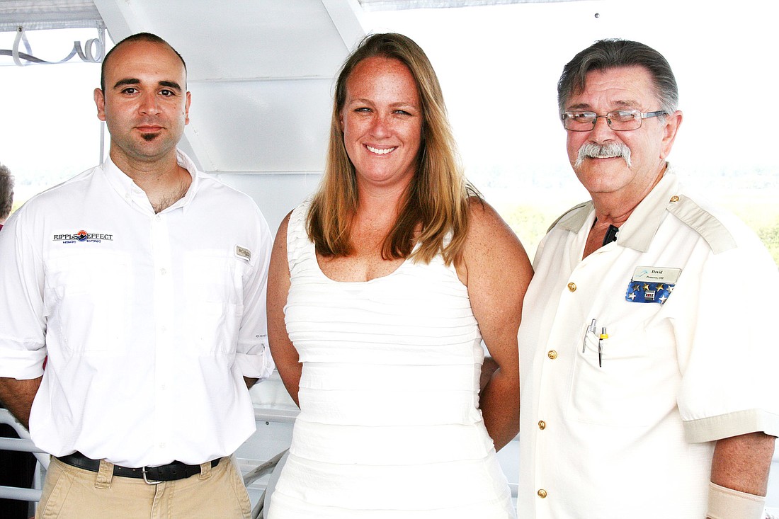Danny Lippi, of Ripple Effect Ecotours; Cheryl Carl, of the Florida Agricultural Museum; and David Keller, of Hammock Beach Resort. PHOTO BY MIKE CAVALIERE
