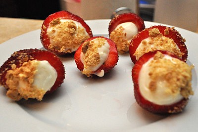 Cheesecake Stuffed Strawberries.