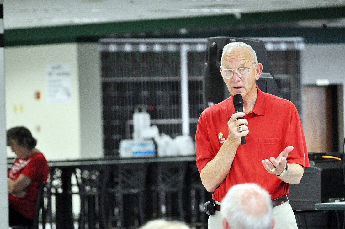 State Rep. Bill Proctor (R-District 20) made a stop June 21 at the Flagler County Tea Party meeting to discuss the results of the 2011 session of the Florida Legislature. PHOTO BY ANDREW O'BRIEN