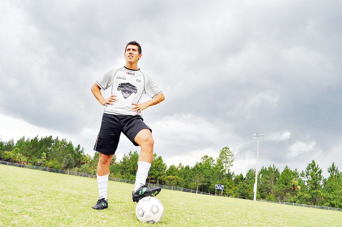 Julian Botella, a senior at the University of North Florda, plays semiprofessional soccer for FC Jax Destroyers. PHOTO BY SHANNA FORTIER