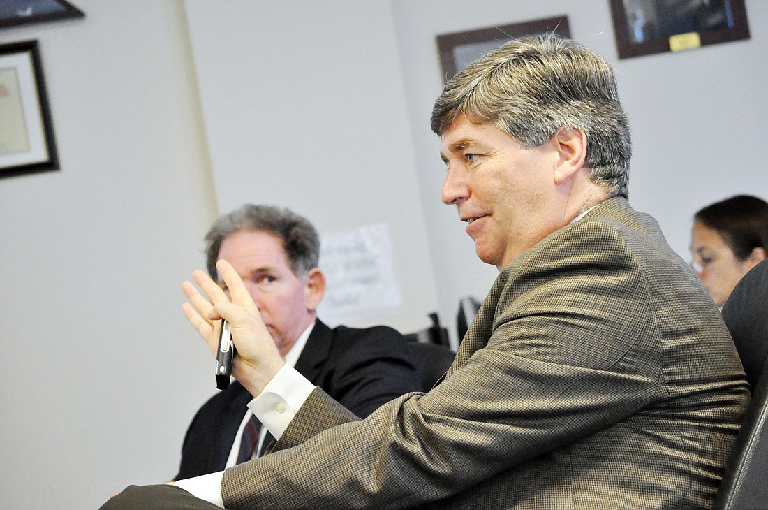 Palm Coast City Manager Jim Landon (pictured at a June 28 City Council workshop) said July 5 that if the City Council decides to reduce revenue, then it must reduce its expenditures.