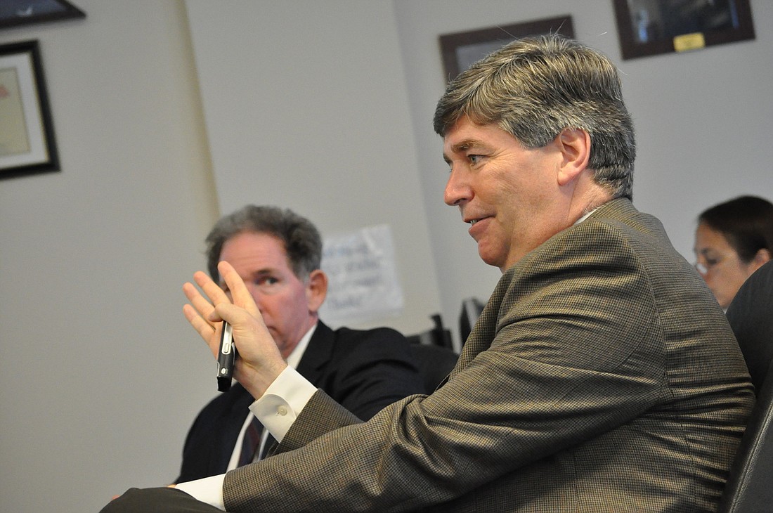 City Manager Jim Landon, at last weekÃ¢â‚¬â„¢s regular meeting, told council members "to stay within their means." File photo by Shanna Fortier