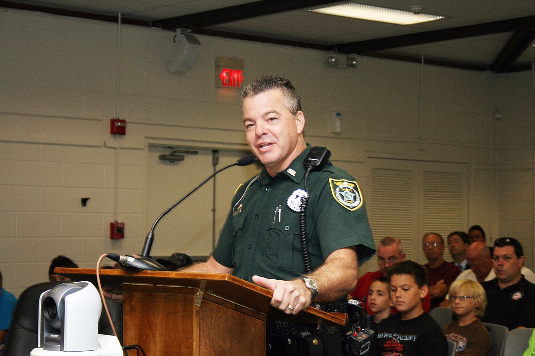 Deputy Kevin Byrne leads the Neighborhood Watch program in Flagler County. There are 39 active watches in the county. PHOTO BY BRIAN MCMILLAN