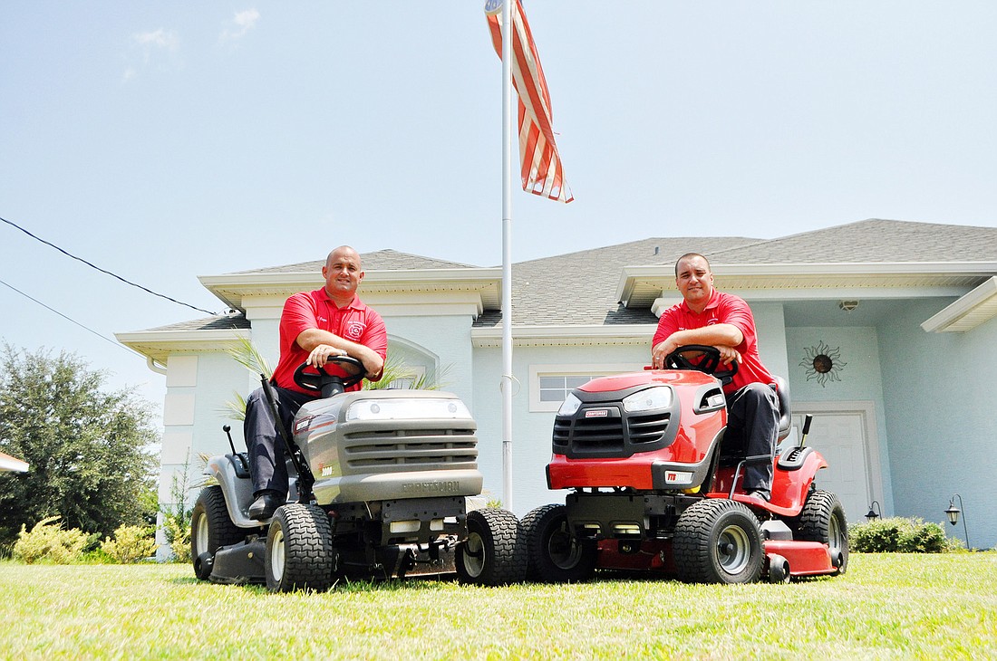 B.J. Cope and Gabe Bertola, of Two Firefighters Landscaping.
