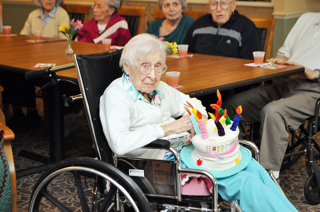 Madeline Files celebrated her 101st birthday Monday, Aug. 29, at the Sterling House. PHOTO BY SHANNA FORTIER