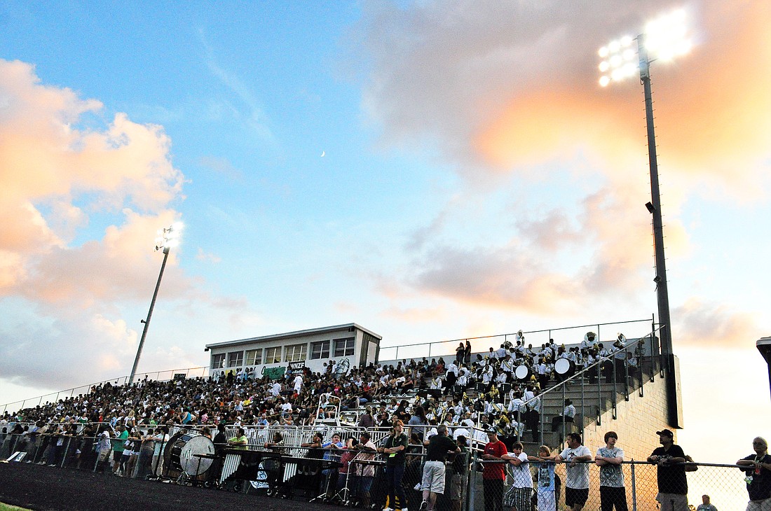 Sal Campanella Memorial Stadium was packed to capacity Sept. 2 for the crosstown rivalry game between Flagler Palm Coast and Matanzas high schools. PHOTOS BY BRIAN MCMILLAN