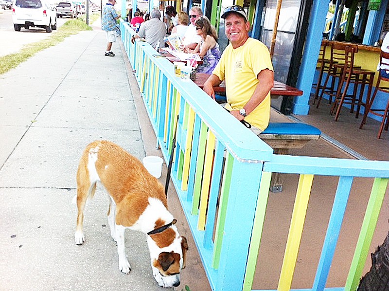 Ted Sofianos, and his dog, Sophocles, visit Flagler Beach weekly. COURTESY PHOTO