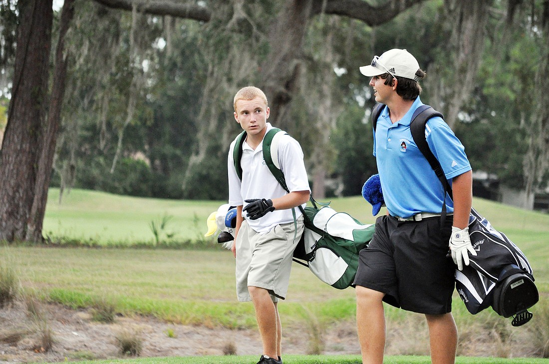 Joey Wright, of FPC, and Carter Subers, of Matanzas. PHOTOS BY SHANNA FORTIER