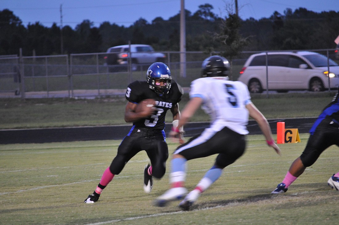 Matanzas QB Al'Kwazi Spencer threw a touchdown pass and two interceptions Friday, Oct. 7, against Ponte Vedra.