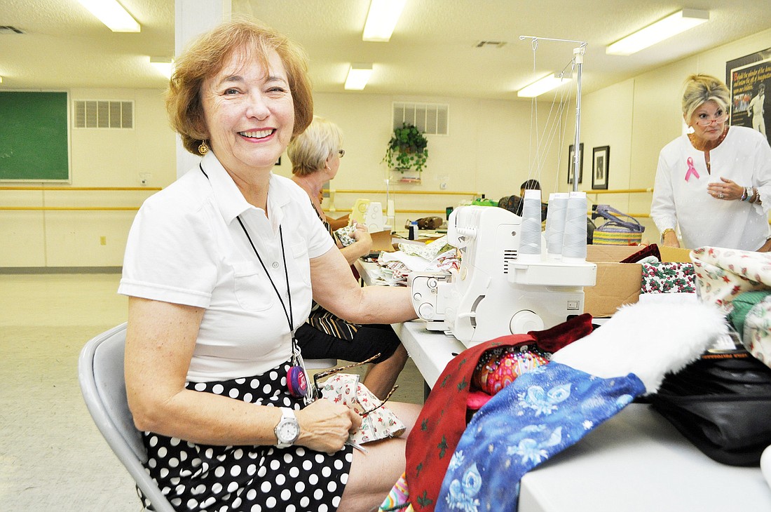 Beth Corello is the organizer of the sewing project. Her brother is a Vietnam veteran, so the cause is close to her heart, she said.