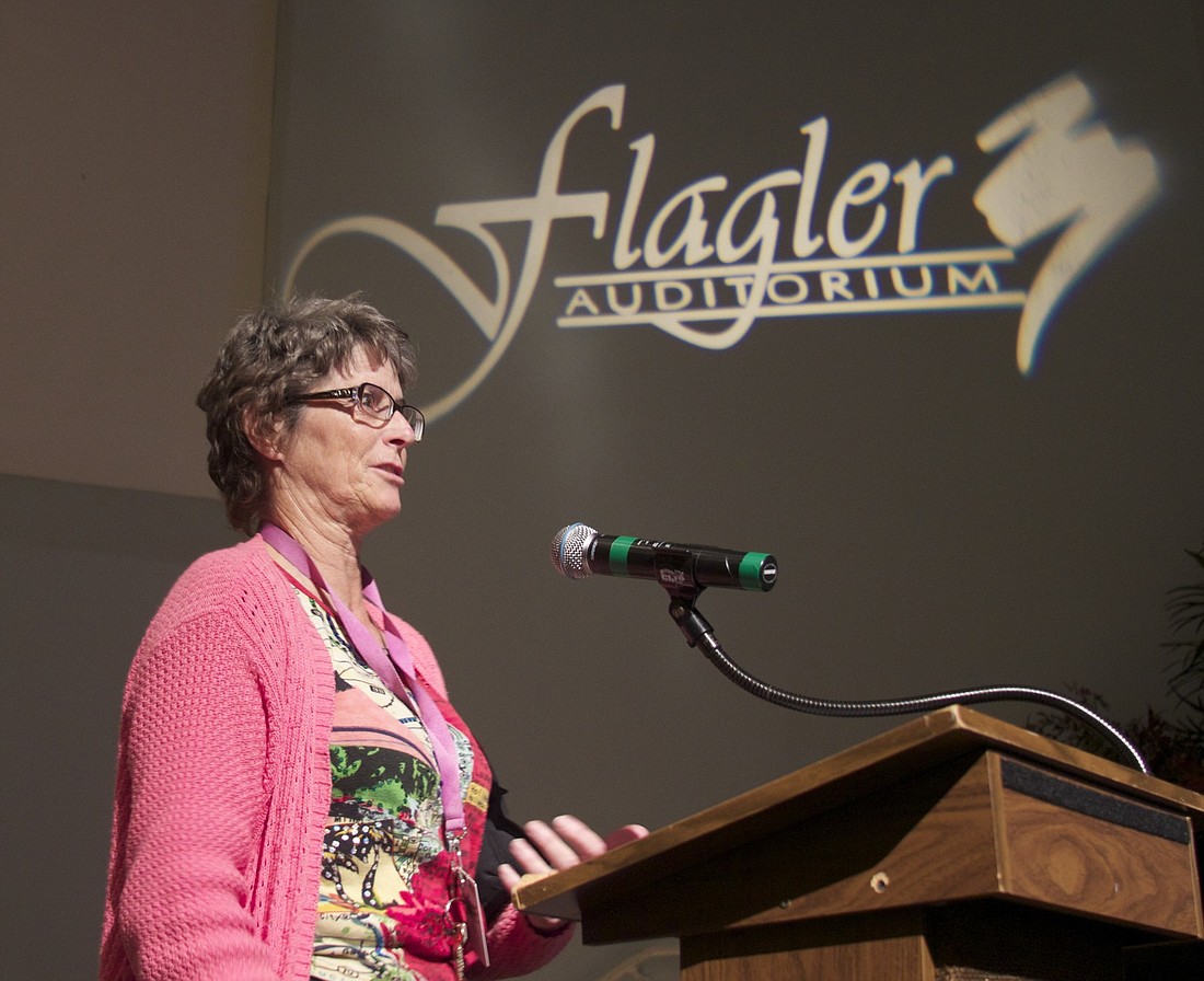 Bess Wall, a teacher at Flagler Palm Coast High School, was one of the speakers at the Nov. 15 forum about uniforms.
